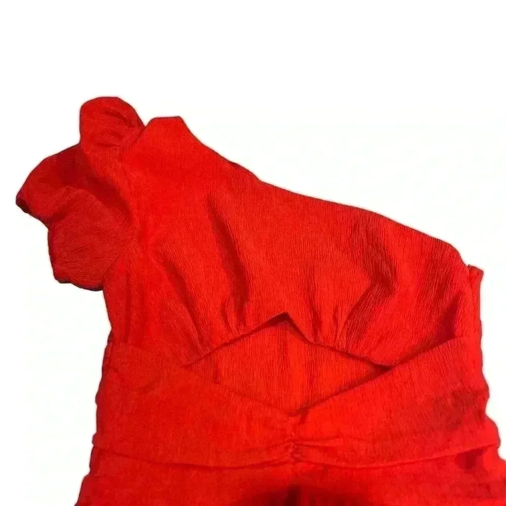 Revolve L'Academie Red One Shoulder Mini Dress Fit & Flare size small NWOT